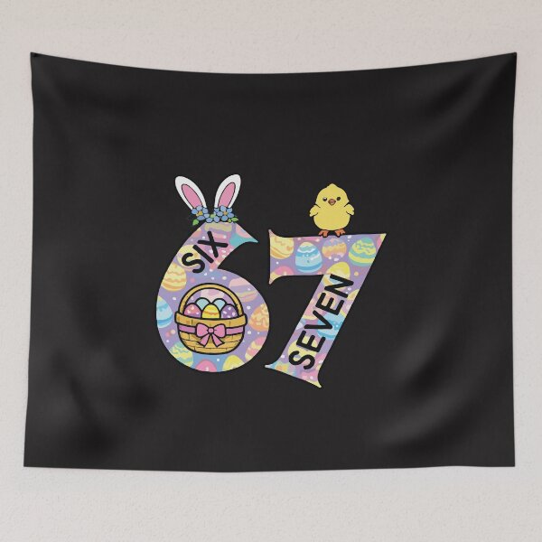 Item preview, Six Seven 67 Easter Meme Cute Bunny Eggs Kids Funny Design designed and sold by kiralynstration.