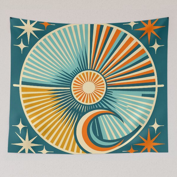 Item preview, Geometric Sun and Moon Starburst designed and sold by InkSmithery.
