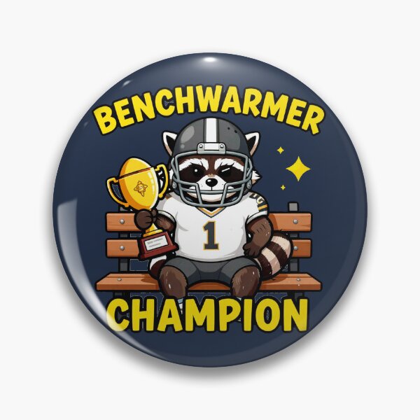 Item preview, Benchwarmer Champion Raccoon – Funny Fantasy Football Sticker designed and sold by AnimalAirtistry.