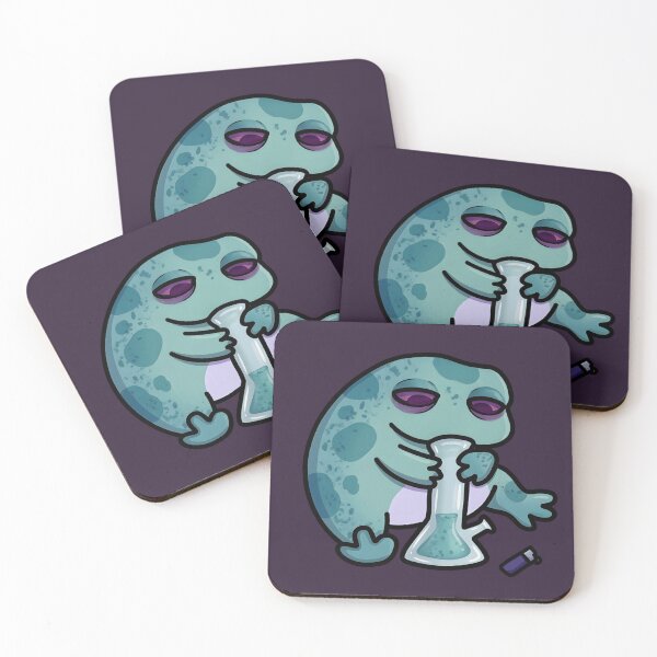 Item preview, Chill Stoner Frog Illustration | Funny Psychedelic Blue Frog Sticker | Trippy 420 Animal Art designed and sold by ZyxDes.