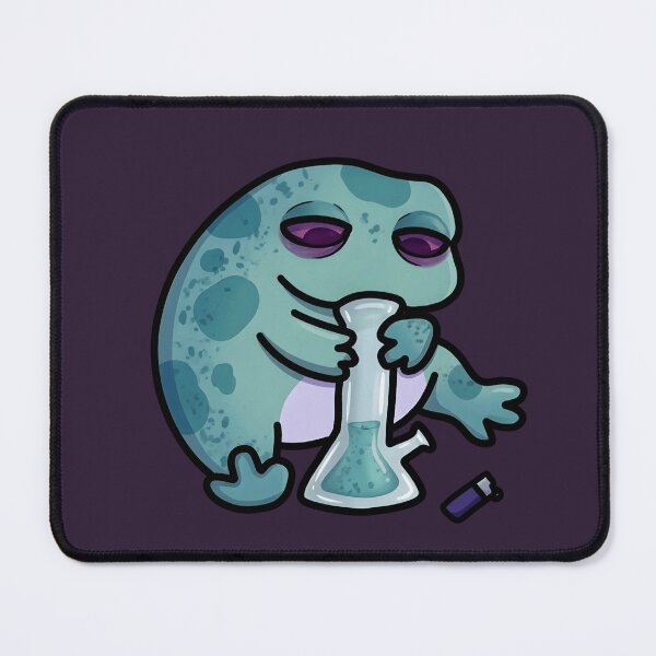 Item preview, Chill Stoner Frog Illustration | Funny Psychedelic Blue Frog Sticker | Trippy 420 Animal Art designed and sold by ZyxDes.