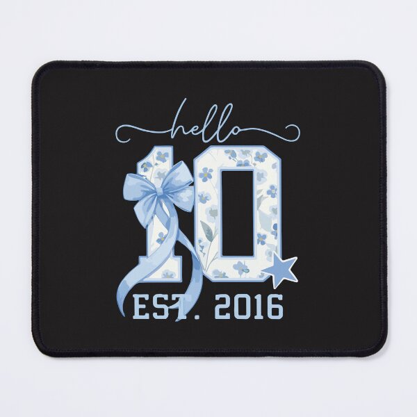 Item preview, Hello Ten Est 2016 Coquette Bow Cute 10th Birthday Girl Design designed and sold by kiralynstration.