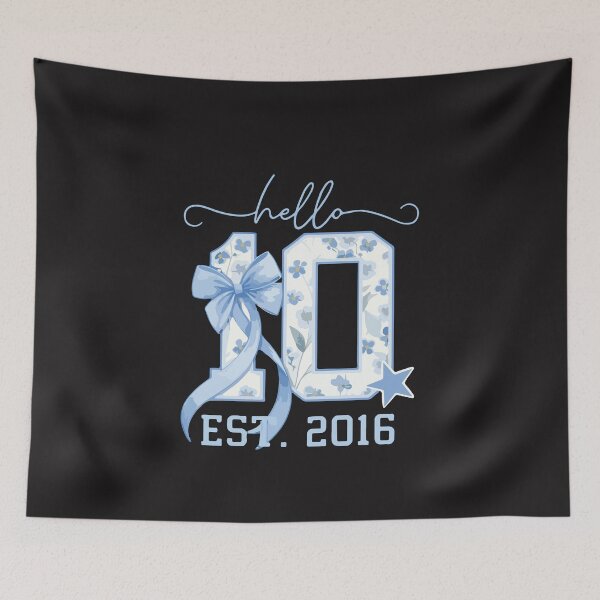 Item preview, Hello Ten Est 2016 Coquette Bow Cute 10th Birthday Girl Design designed and sold by kiralynstration.