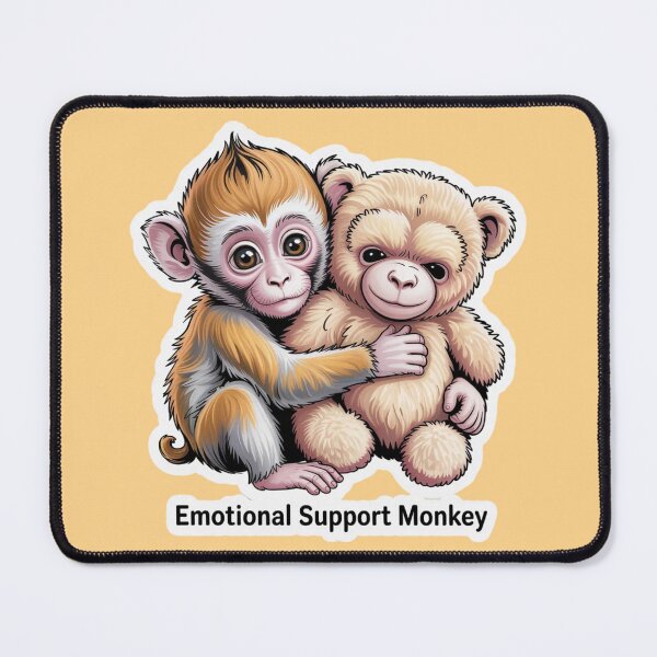 Item preview, Cute Monkey Hug Comfort Art designed and sold by PrintBreeze.