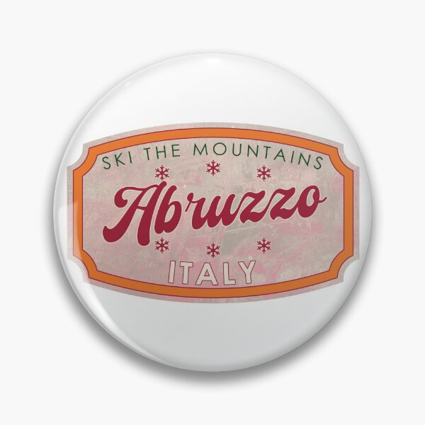 Item preview, Abruzzo, Italy, Ski, textured skiing badge designed and sold by Wanderful-roads.