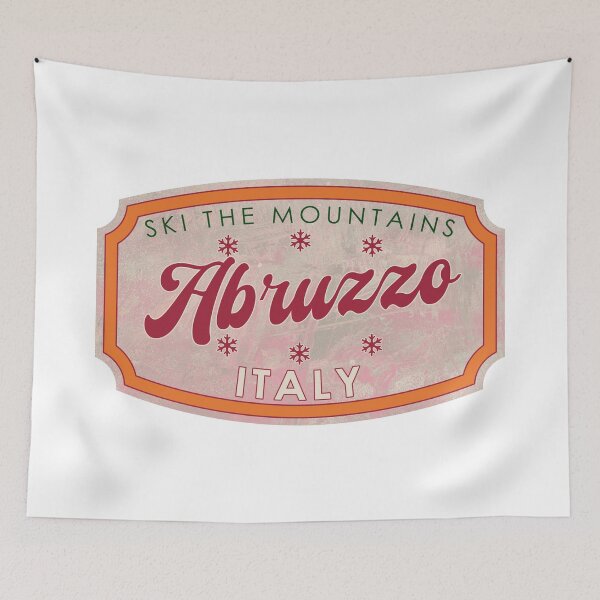 Item preview, Abruzzo, Italy, Ski, textured skiing badge designed and sold by Wanderful-roads.