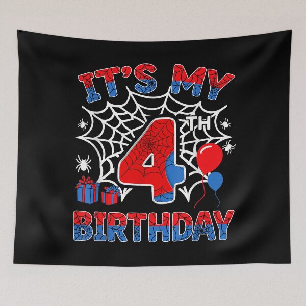 Item preview, Its My 4th Birthday Spider Theme Kids Birthday Shirt designed and sold by Capisedo.