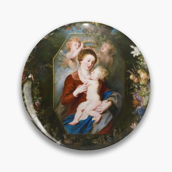 Item preview, Jan Brueghel the Elder Virgin Child Flower Garland designed and sold by TheSoulOfArt.