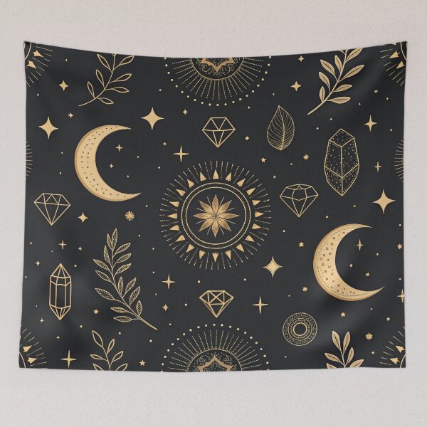 Item preview, Celestial Magic Symbols Seamless Pattern designed and sold by Erik Visnievskij.