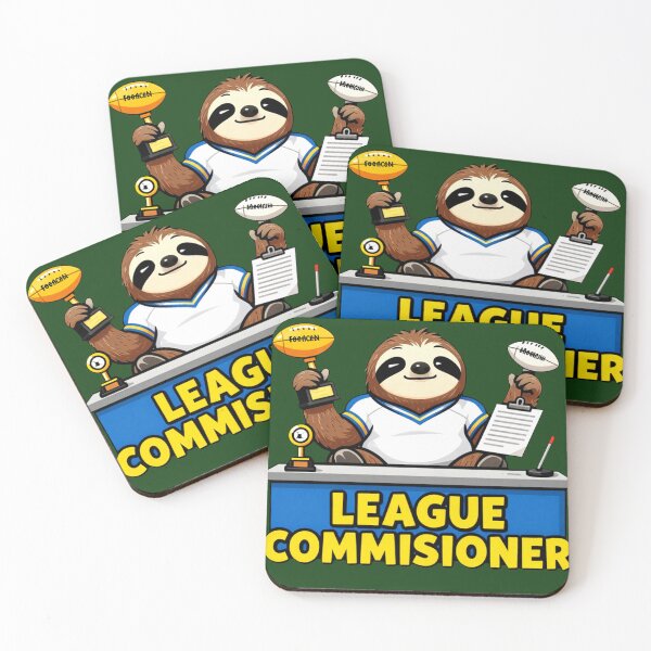 Item preview, League Commissioner Sloth – Funny Fantasy Football Sticker designed and sold by AnimalAirtistry.