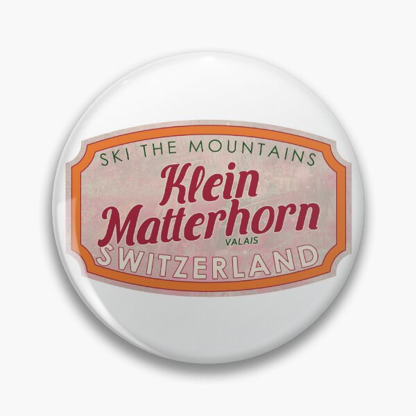 Item preview, Klein Matterhorn, Switzerland, Valais, Ski, textured skiing badge designed and sold by Wanderful-roads.