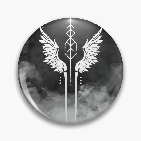 Item preview, Valkyrie Norse Mythology Wings Spear Logo - Viking Goddess Warrior Symbol Art designed and sold by Grizz Studio.