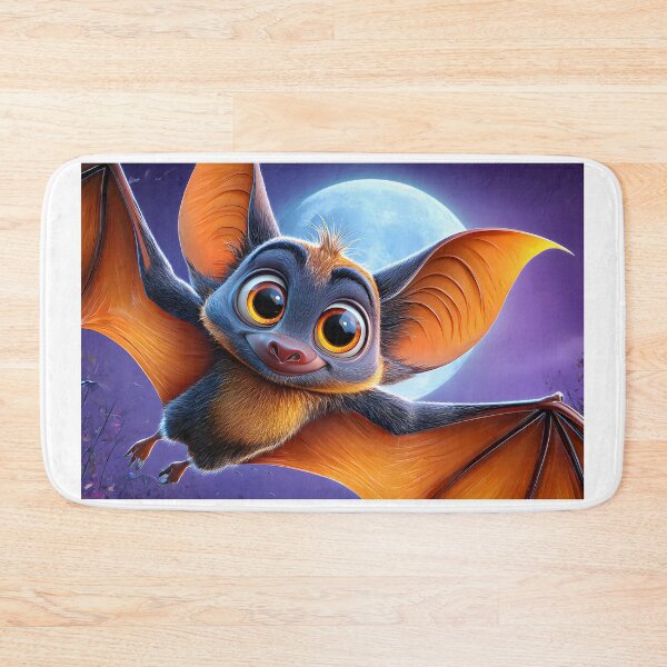 Item preview, Adorable cartoon bat flying under a full moon designed and sold by Artessie.