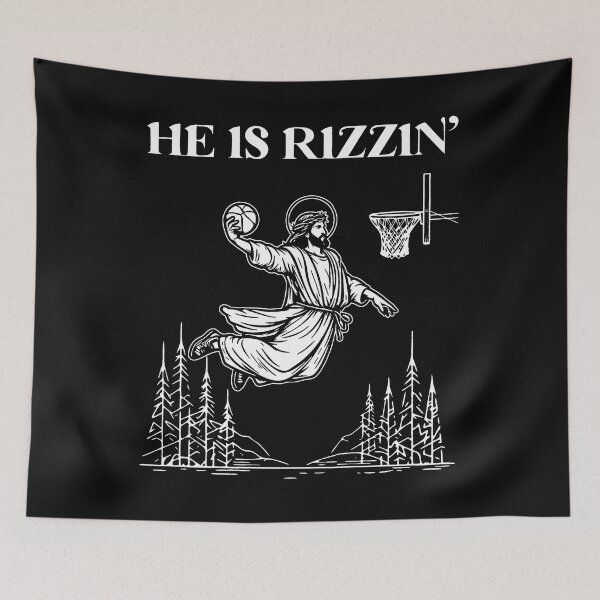 Item preview, Funny Christian,  He Is Rizzin, Jesus Basketball, Gen Z Meme, Youth Group Gift, Rizz Meme designed and sold by tierryrincones.