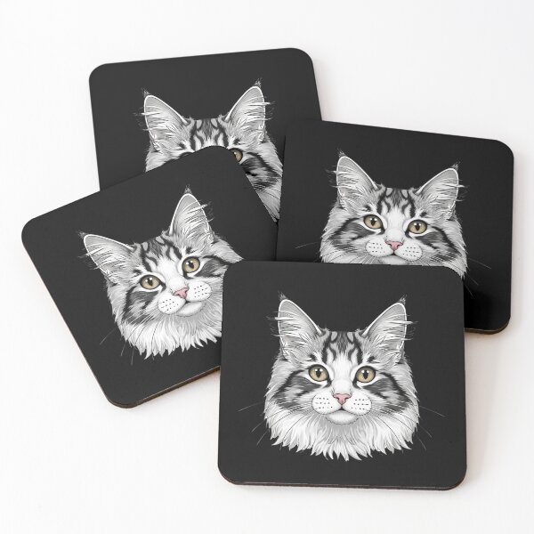 Item preview, Grey Turkish Angora cat designed and sold by saphira-art.
