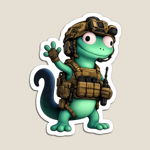Item preview, Tactical Lizard Meme Sticker – Funny Operator Lizard Tactical Gear designed and sold by airsoft-red.