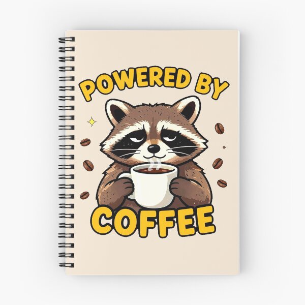 Item preview, Powered By Coffee Raccoon – Funny National Coffee Day Sticker designed and sold by AnimalAirtistry.