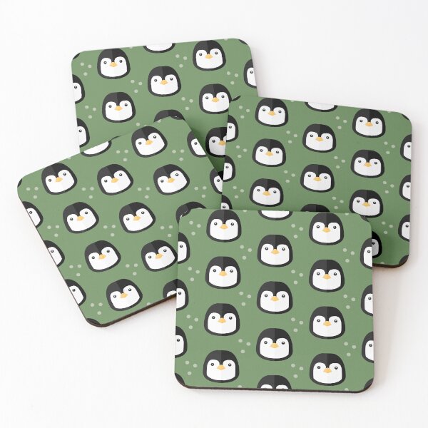 Item preview, Penguin heads on green designed and sold by reneesillus.