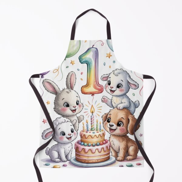 Item preview, Cute 1st Birthday Animals – Happy Baby Party Illustration designed and sold by myforestfog.