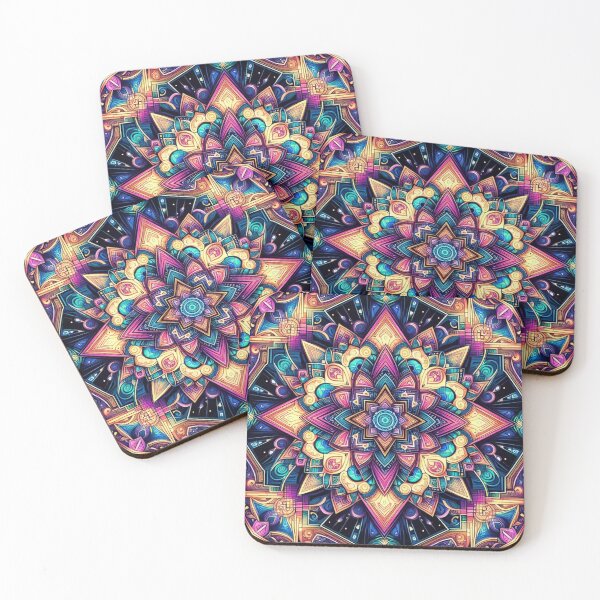 Item preview, Cosmic Mandala – Vibrant Symmetry Emblem Design designed and sold by Dogandesighn.