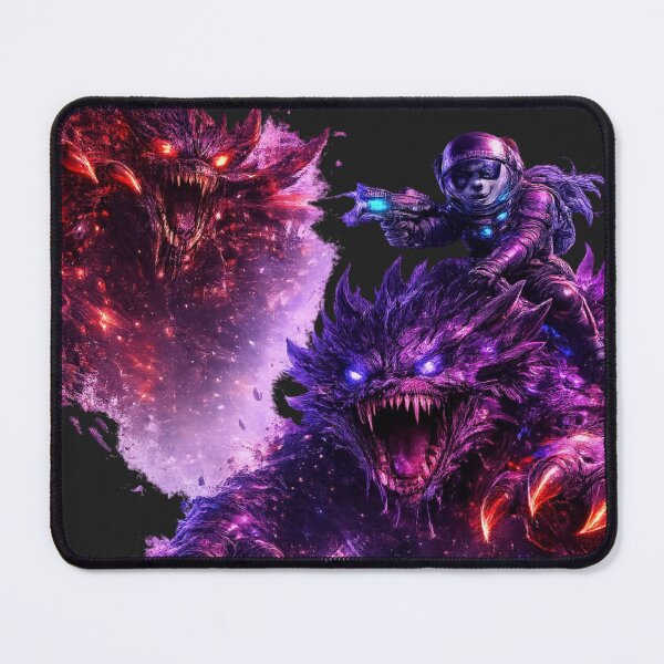 Item preview, Cosmic Neon Monster vs Astronaut Cat designed and sold by Nika Art Studio.