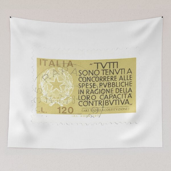 Item preview, Italian Italy Europa 120L TVTTI Vintage Yellow Postage Stamp designed and sold by red-amber65.