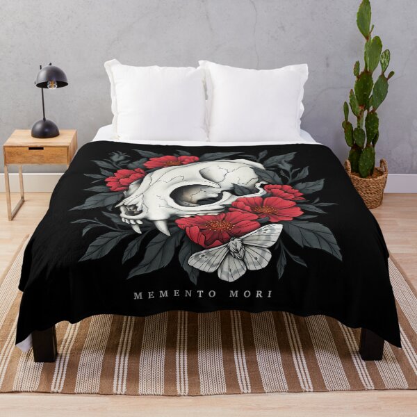 Item preview, Gothic Cat Skull With Red Roses Floral Art designed and sold by hectorcally48.