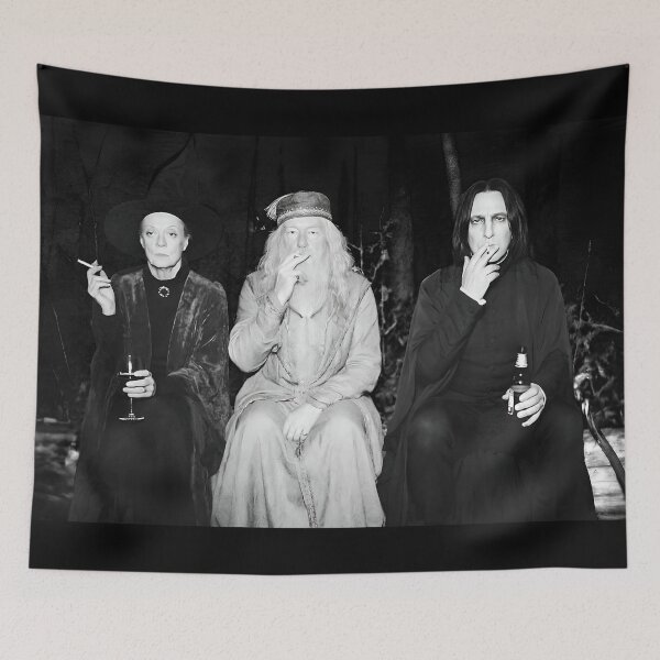 Item preview, Dumbledore Snape McGonagall Trail Cam , Wizard Smoking Meme, Funny Wizard Parody designed and sold by MauriLifton.