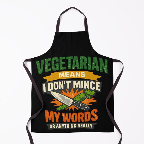 Item preview, Funny Vegetarian Chef Joke I Dont Mince My Words Cooking Humor Design designed and sold by TeeTimeTreasure.