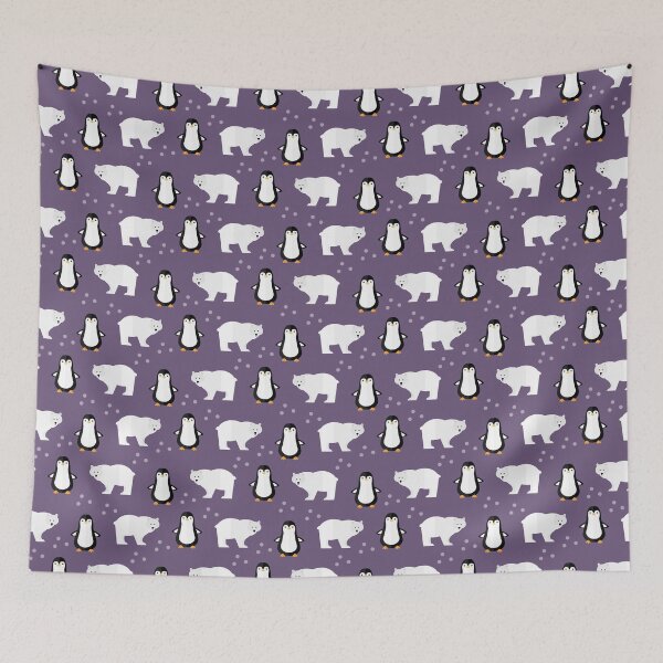 Item preview, Arctic animals on purple designed and sold by reneesillus.