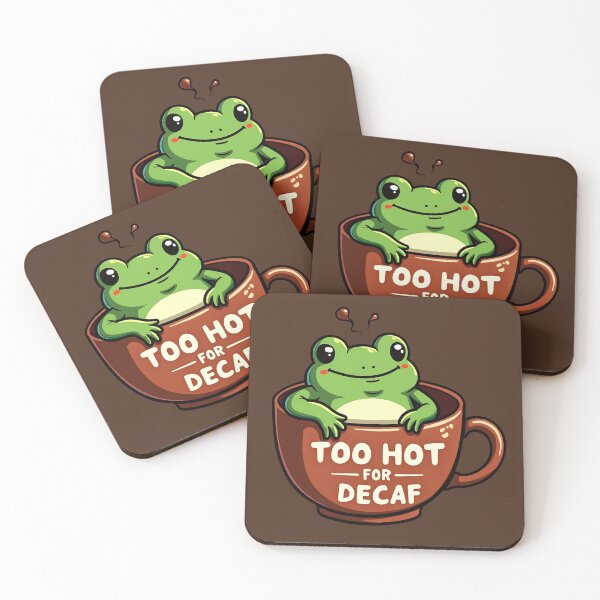 Item preview, Too Hot For Decaf Frog – Funny Coffee Lover   designed and sold by AnimalAirtistry.