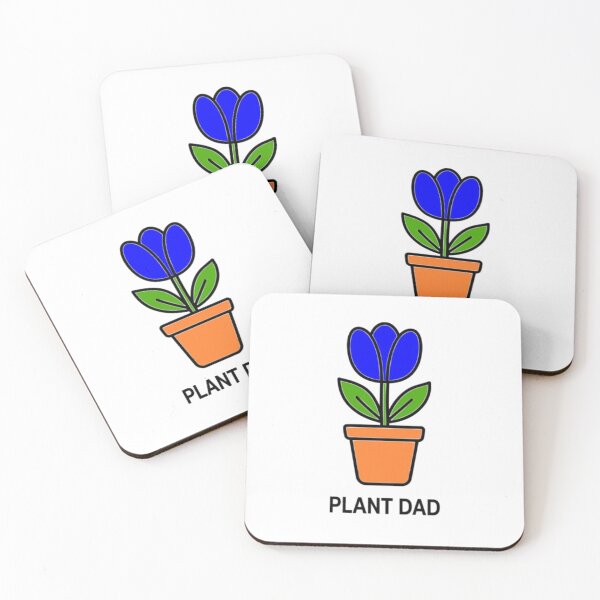 Item preview, Plant Dad - Retro Blue Flower Boho Illustration designed and sold by The Bold Line Studio.