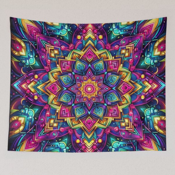 Item preview, Cosmic Bloom – Vibrant Mandala Emblem Design designed and sold by Dogandesighn.