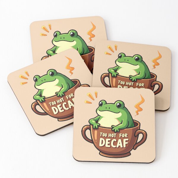 Item preview, Too Hot For Decaf Frog – Funny Coffee Lover   designed and sold by AnimalAirtistry.