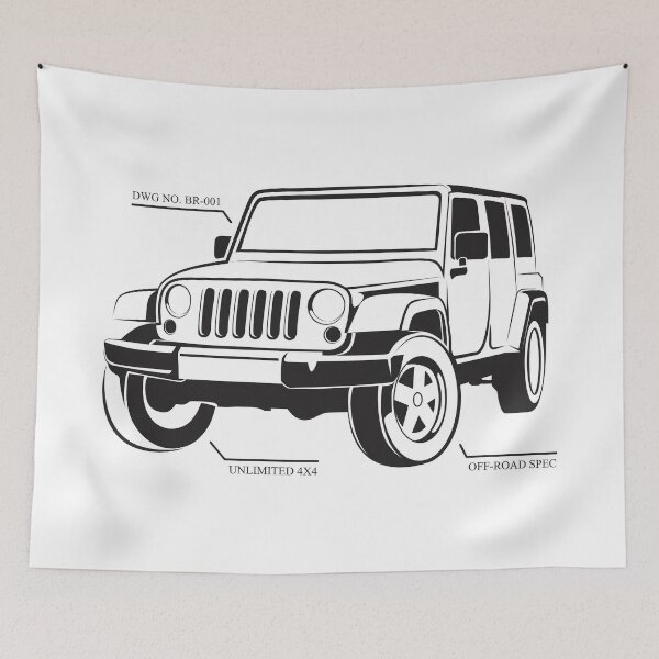 Item preview, Minimalist 4x4 Schematic: Unlimited Off-Road Vector designed and sold by byRocco.