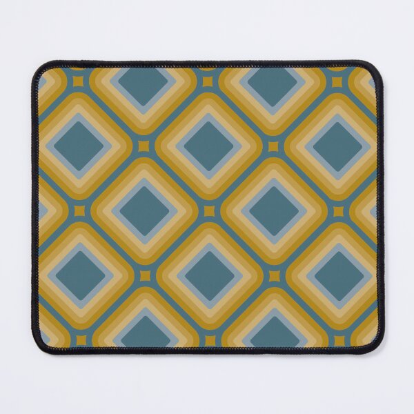 Item preview, Mid-century Retro Geometric Pattern - Olive yellow and dusty blue designed and sold by JMgraphic.