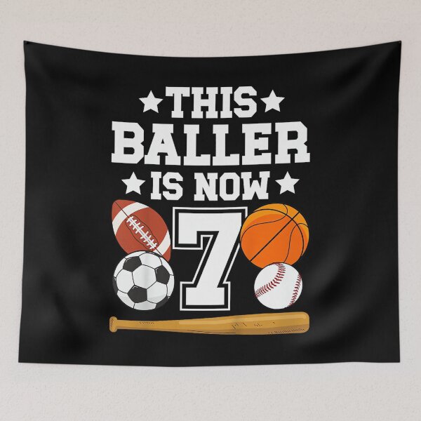 Item preview, Kids 7th Birthday Sports Birthday Party Seven Year Old Boy designed and sold by StephanieSBeama.