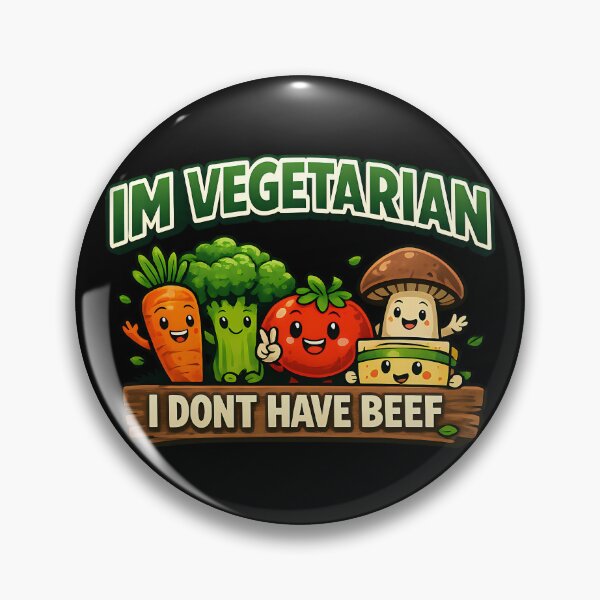 Item preview, Cute Vegetarian Humor Im Vegetarian I Dont Have Beef Funny Veggie Design designed and sold by TeeTimeTreasure.