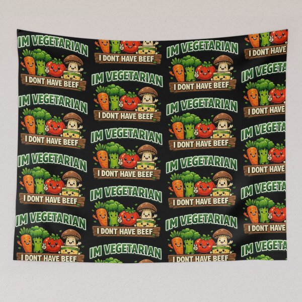 Item preview, Cute Vegetarian Humor Im Vegetarian I Dont Have Beef Funny Veggie Design designed and sold by TeeTimeTreasure.