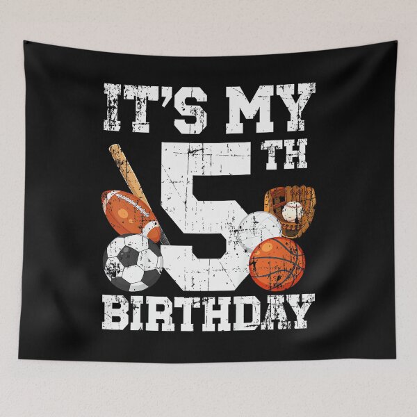 Item preview, Kids 5th Birthday Sports Birthday Party Five Year Old Boy Bday designed and sold by StephanieSBeama.