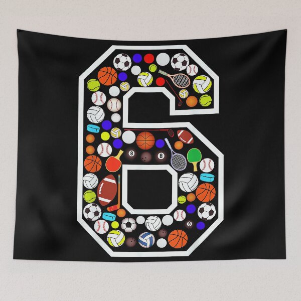 Item preview, Kids 6th Birthday Sports Big Number Six 6 Year Old Boy designed and sold by StephanieSBeama.