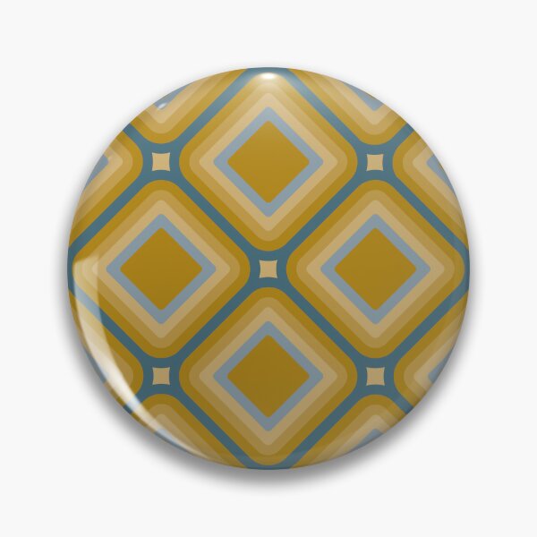 Item preview, Mid-century Retro Geometric Pattern - Olive gold and dusty blue designed and sold by JMgraphic.
