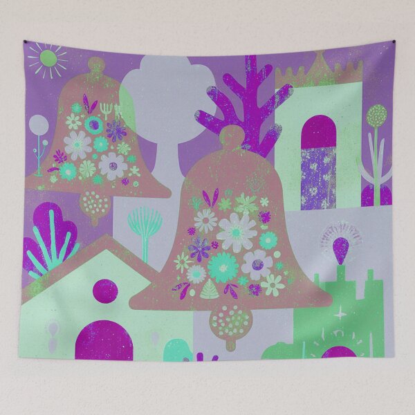 Item preview, Dream Garden Bells – Vibrant Decorative Botanical Illustration designed and sold by joycrysstudio.