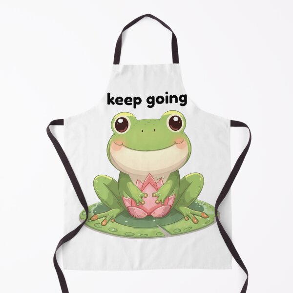 Item preview, Cute Frog with Lotus Flower - Kawaii Frog Illustration designed and sold by INDEEDME.
