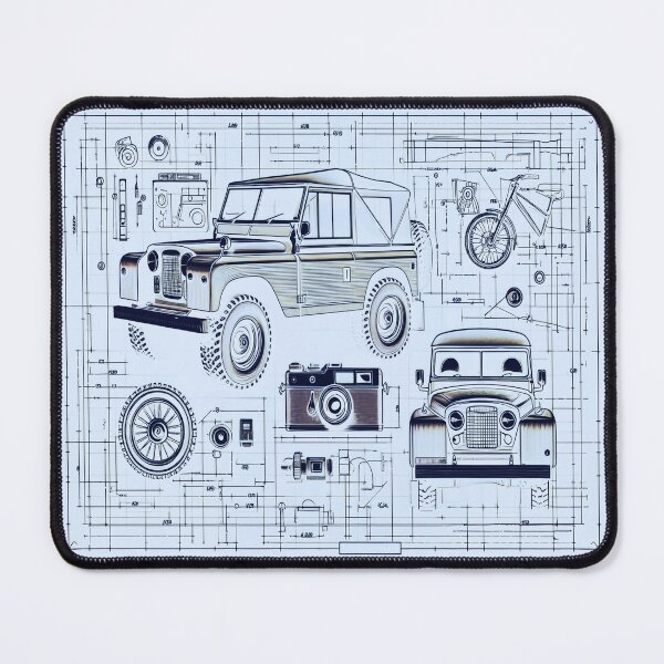 Item preview, Vintage Engineering Heritage: Retro 4x4 Off-Road & Camera Blueprint designed and sold by byRocco.