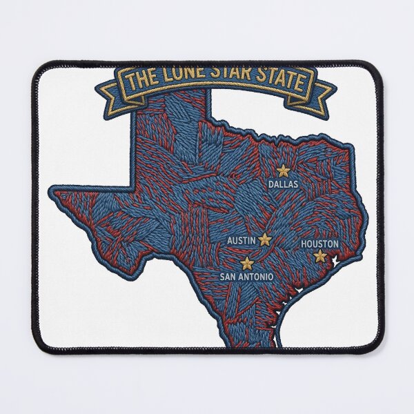Item preview, Texas The Lone Star State - Embroidered Patch Map Design designed and sold by Pattern-Parade.