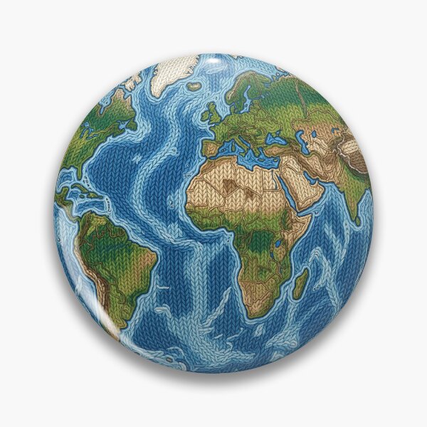 Item preview, Knitted Earth Globe - Handcrafted World Map Textile Art Design designed and sold by Pattern-Parade.