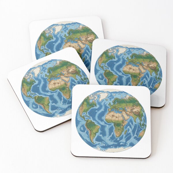 Item preview, Knitted Earth Globe - Handcrafted World Map Textile Art Design designed and sold by Pattern-Parade.