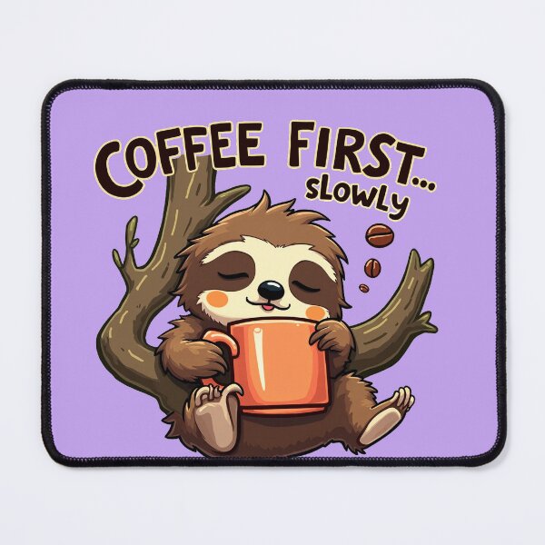 Item preview, Coffee First Slowly Sloth – Funny Coffee Lover designed and sold by AnimalAirtistry.