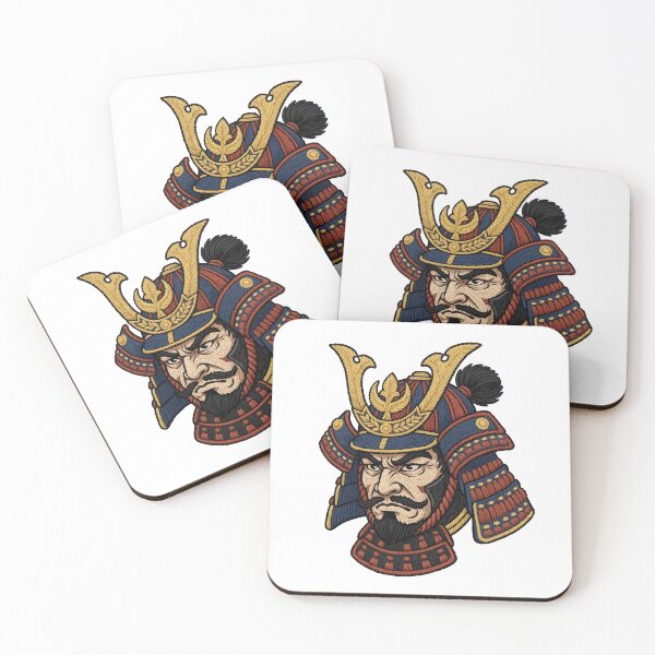 Item preview, Samurai Warrior Embroidered Design - Japanese Kabuto Helmet Warrior Art designed and sold by Pattern-Parade.